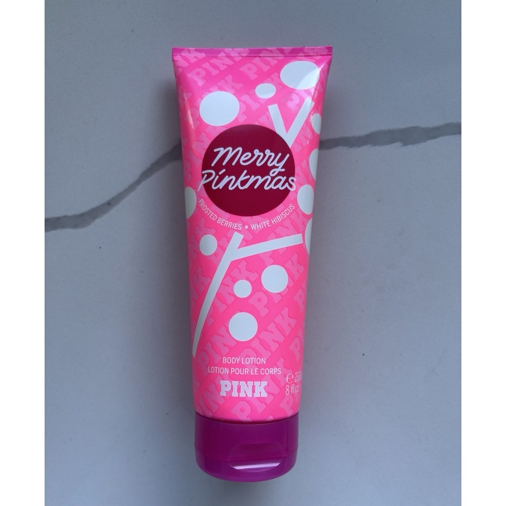 Victoria's Secret PINK Merry Pinkmas Body Lotion 8 oz Frosted Berries Hibiscus